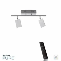 Plafonnier Paul Neuhaus PURE-MIRA LED Aluminium, 2 lumières, Télécommandes