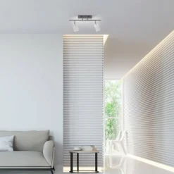 Plafonnier Paul Neuhaus PURE-MIRA LED Aluminium, 2 lumières, Télécommandes