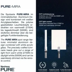Plafonnier Paul Neuhaus PURE-MIRA LED Aluminium, 2 lumières, Télécommandes