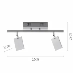 Plafonnier Paul Neuhaus PURE-MIRA LED Aluminium, 2 lumières, Télécommandes