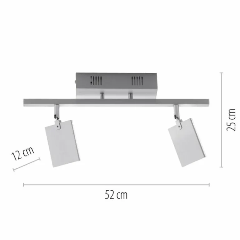 Plafonnier Paul Neuhaus PURE-MIRA LED Aluminium, 2 lumières, Télécommandes