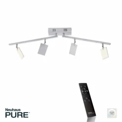 Plafonnier Paul Neuhaus PURE-MIRA LED Aluminium, 4 lumières, Télécommandes