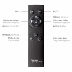 Plafonnier Paul Neuhaus PURE-MIRA LED Aluminium, 4 lumières, Télécommandes