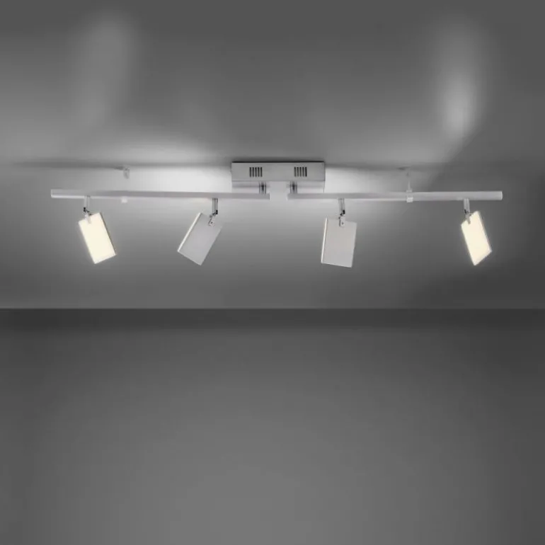 Plafonnier Paul Neuhaus PURE-MIRA LED Aluminium, 4 lumières, Télécommandes