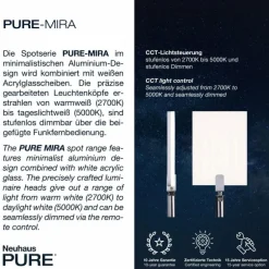 Plafonnier Paul Neuhaus PURE-MIRA LED Aluminium, 6 lumières, Télécommandes