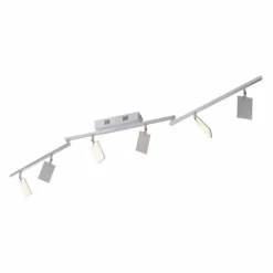 Plafonnier Paul Neuhaus PURE-MIRA LED Aluminium, 6 lumières, Télécommandes