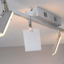 Plafonnier Paul Neuhaus PURE-MIRA LED Aluminium, 6 lumières, Télécommandes