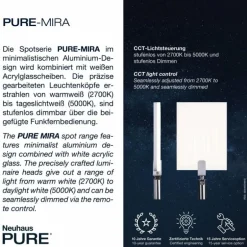 Plafonnier Paul Neuhaus PURE-MIRA LED Noir, 6 lumières, Télécommandes