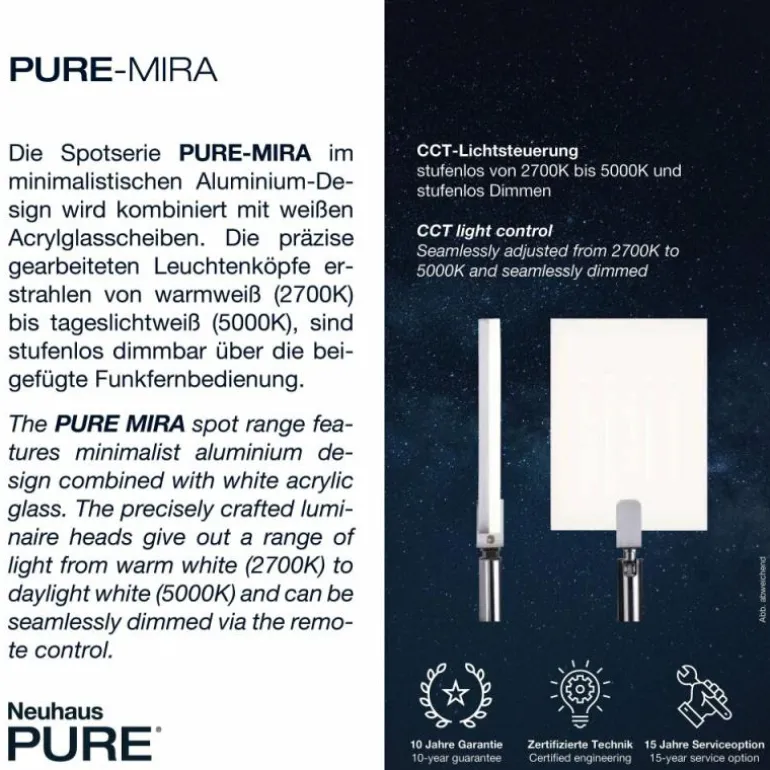 Plafonnier Paul Neuhaus PURE-MIRA LED Noir, 6 lumières, Télécommandes