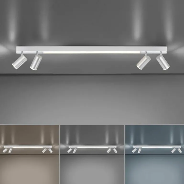 Plafonnier Paul Neuhaus PURE-LINES LED Aluminium, 1 lumière, Télécommandes