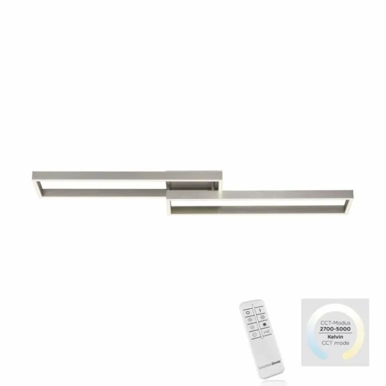 Plafonnier Paul Neuhaus PAAN LED Acier brossé, 1 lumière, Télécommandes