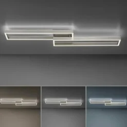 Plafonnier Paul Neuhaus PAAN LED Acier brossé, 1 lumière, Télécommandes