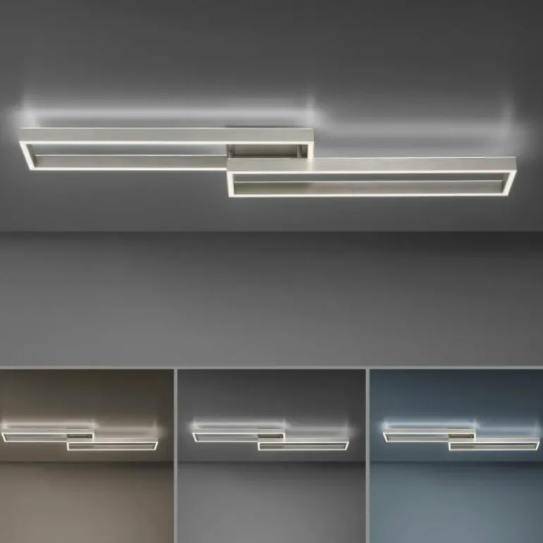 Plafonnier Paul Neuhaus PAAN LED Acier brossé, 1 lumière, Télécommandes