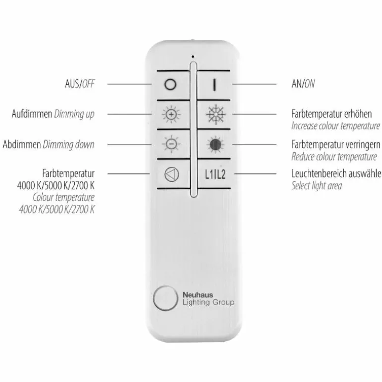 Plafonnier Paul Neuhaus PAAN LED Acier brossé, 1 lumière, Télécommandes