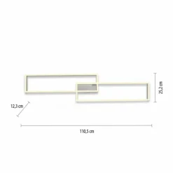 Plafonnier Paul Neuhaus PAAN LED Acier brossé, 1 lumière, Télécommandes