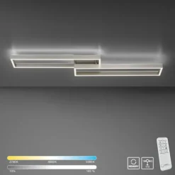 Plafonnier Paul Neuhaus PAAN LED Acier brossé, 1 lumière, Télécommandes