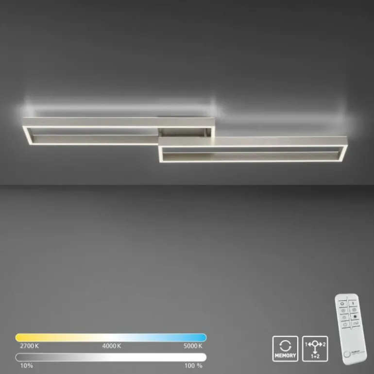 Plafonnier Paul Neuhaus PAAN LED Acier brossé, 1 lumière, Télécommandes