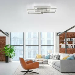 Plafonnier Paul Neuhaus PAAN LED Acier brossé, 1 lumière, Télécommandes