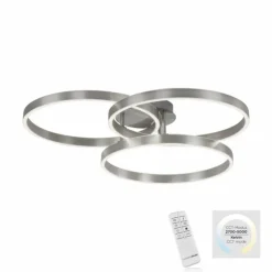 Plafonnier Paul Neuhaus PAAN LED Acier brossé, 1 lumière, Télécommandes