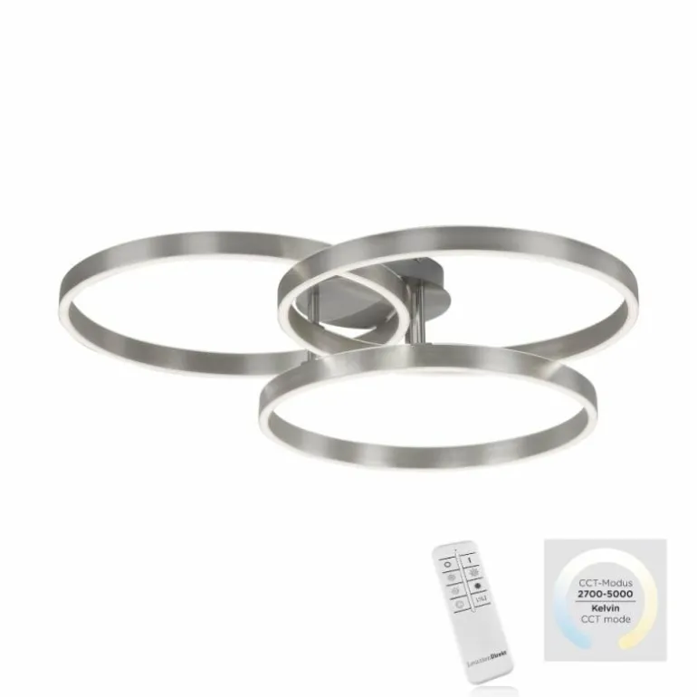 Plafonnier Paul Neuhaus PAAN LED Acier brossé, 1 lumière, Télécommandes