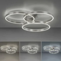 Plafonnier Paul Neuhaus PAAN LED Acier brossé, 1 lumière, Télécommandes