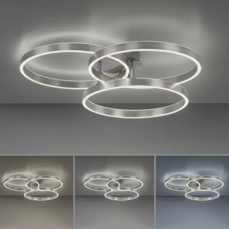 Plafonnier Paul Neuhaus PAAN LED Acier brossé, 1 lumière, Télécommandes