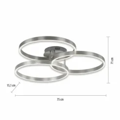 Plafonnier Paul Neuhaus PAAN LED Acier brossé, 1 lumière, Télécommandes