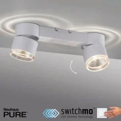 Plafonnier Paul Neuhaus PURE-NOLA LED Blanc, 2 lumières