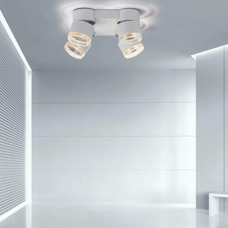 Plafonnier Paul Neuhaus PURE-NOLA LED Blanc, 4 lumières