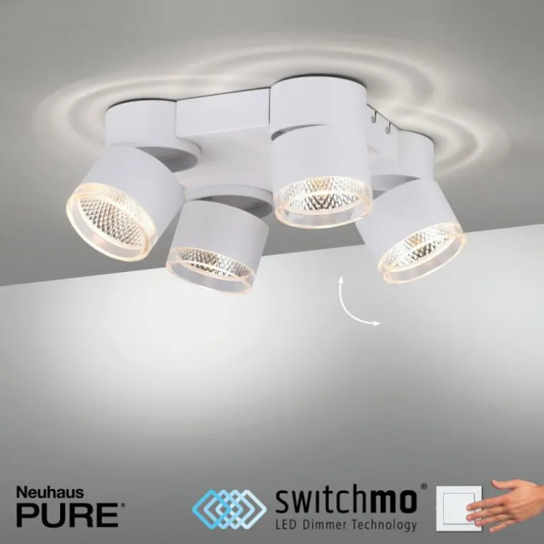 Plafonnier Paul Neuhaus PURE-NOLA LED Blanc, 4 lumières