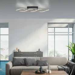 Plafonnier Paul Neuhaus POLINA LED Noir, 1 lumière