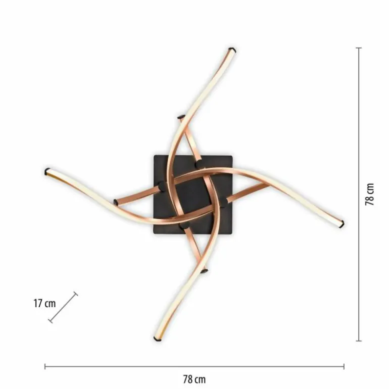 Plafonnier Paul Neuhaus POLINA LED Noir, 1 lumière