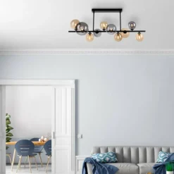 Plafonnier Paul Neuhaus POPSICLE LED Noir, 10 lumières