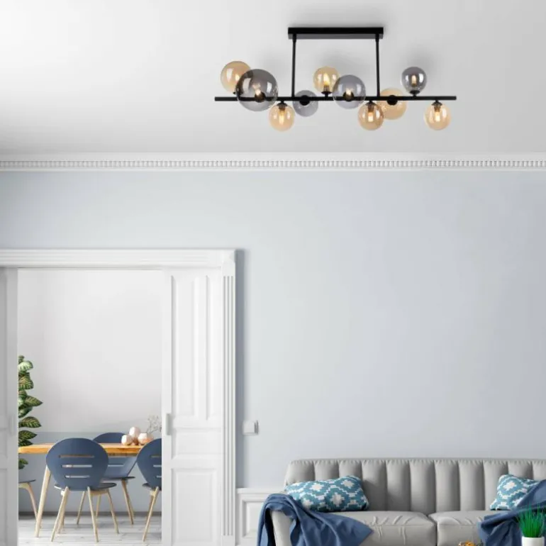 Plafonnier Paul Neuhaus POPSICLE LED Noir, 10 lumières