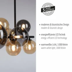 Plafonnier Paul Neuhaus POPSICLE LED Noir, 10 lumières