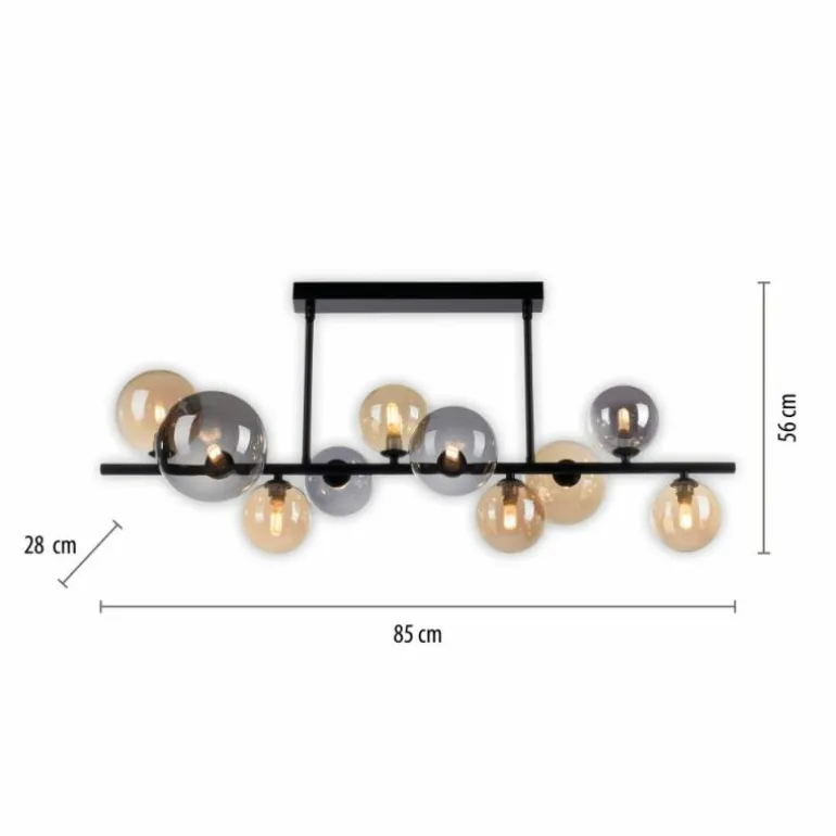 Plafonnier Paul Neuhaus POPSICLE LED Noir, 10 lumières
