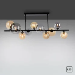 Plafonnier Paul Neuhaus POPSICLE LED Noir, 10 lumières