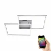 Plafonnier Paul Neuhaus Q-Inigo LED Acier inoxydable, 2 lumières, Télécommandes