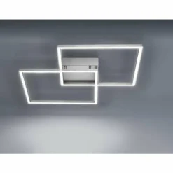 Plafonnier Paul Neuhaus Q-Inigo LED Acier inoxydable, 2 lumières, Télécommandes