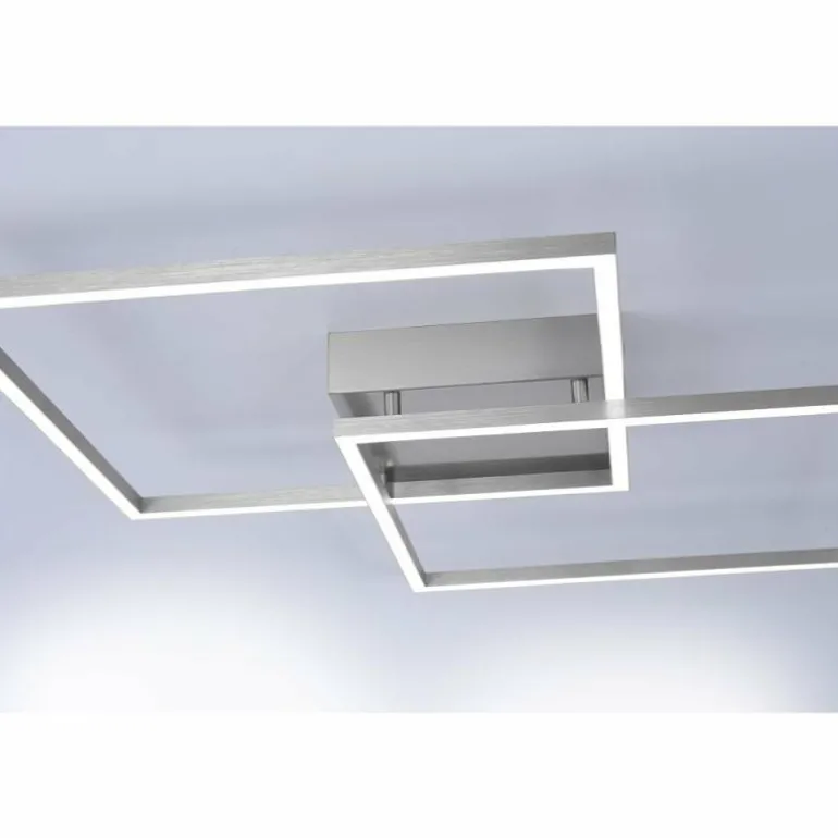Plafonnier Paul Neuhaus Q-Inigo LED Acier inoxydable, 2 lumières, Télécommandes