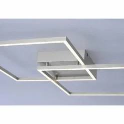 Plafonnier Paul Neuhaus Q-Inigo LED Acier inoxydable, 2 lumières, Télécommandes