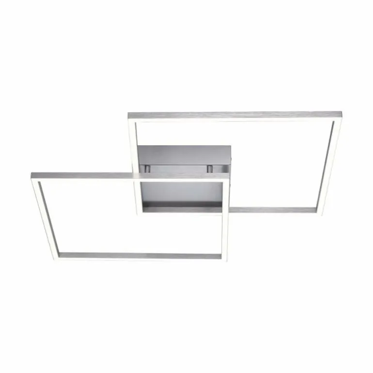 Plafonnier Paul Neuhaus Q-Inigo LED Acier inoxydable, 2 lumières, Télécommandes