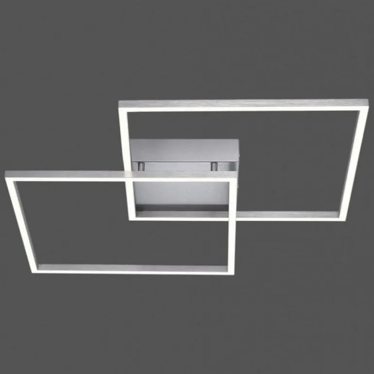 Plafonnier Paul Neuhaus Q-Inigo LED Acier inoxydable, 2 lumières, Télécommandes