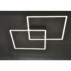 Plafonnier Paul Neuhaus Q-Inigo LED Acier inoxydable, 2 lumières, Télécommandes