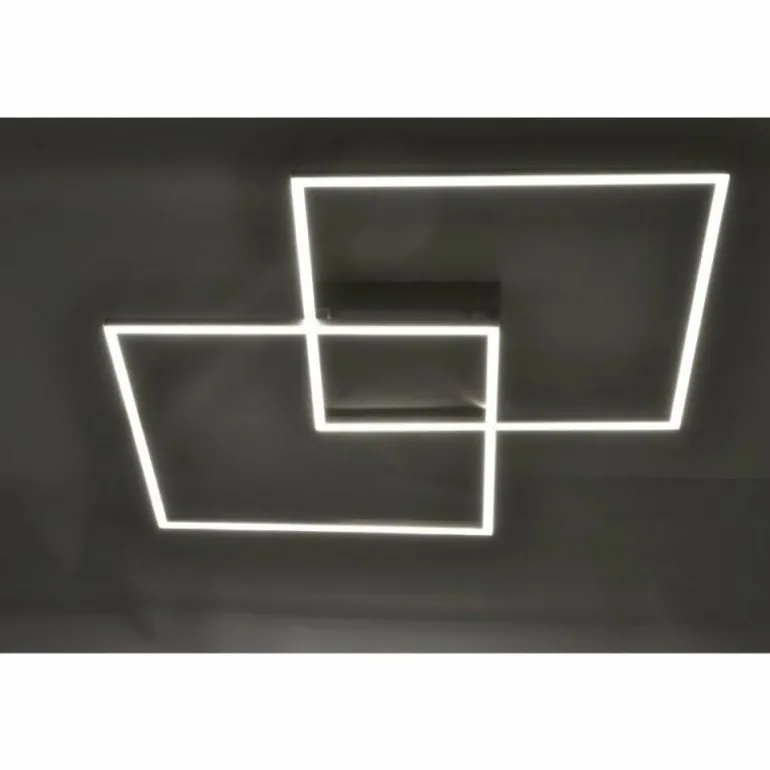 Plafonnier Paul Neuhaus Q-Inigo LED Acier inoxydable, 2 lumières, Télécommandes