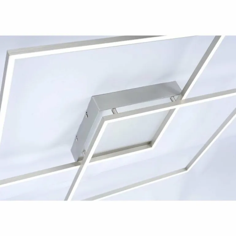 Plafonnier Paul Neuhaus Q-Inigo LED Acier inoxydable, 2 lumières, Télécommandes