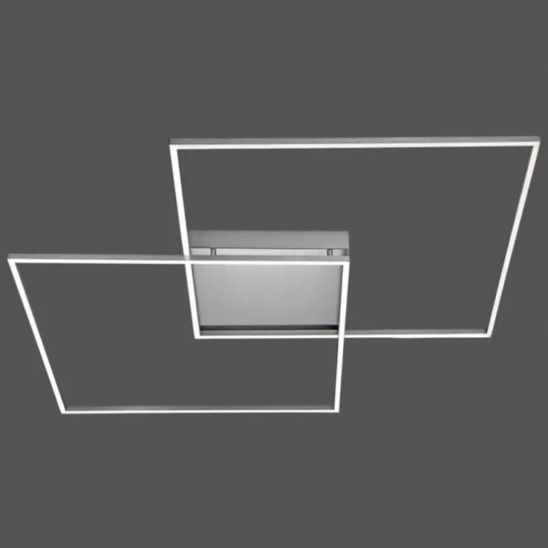 Plafonnier Paul Neuhaus Q-Inigo LED Acier inoxydable, 2 lumières, Télécommandes