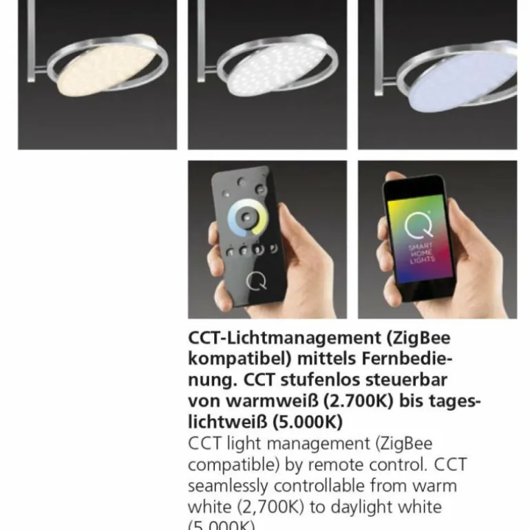 Plafonnier Paul Neuhaus Q-Orbit LED Aluminium, 1 lumière, Télécommandes
