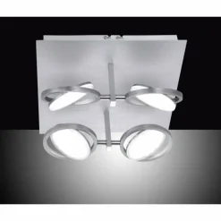 Plafonnier Paul Neuhaus Q-Orbit LED Aluminium, 4 lumières, Télécommandes