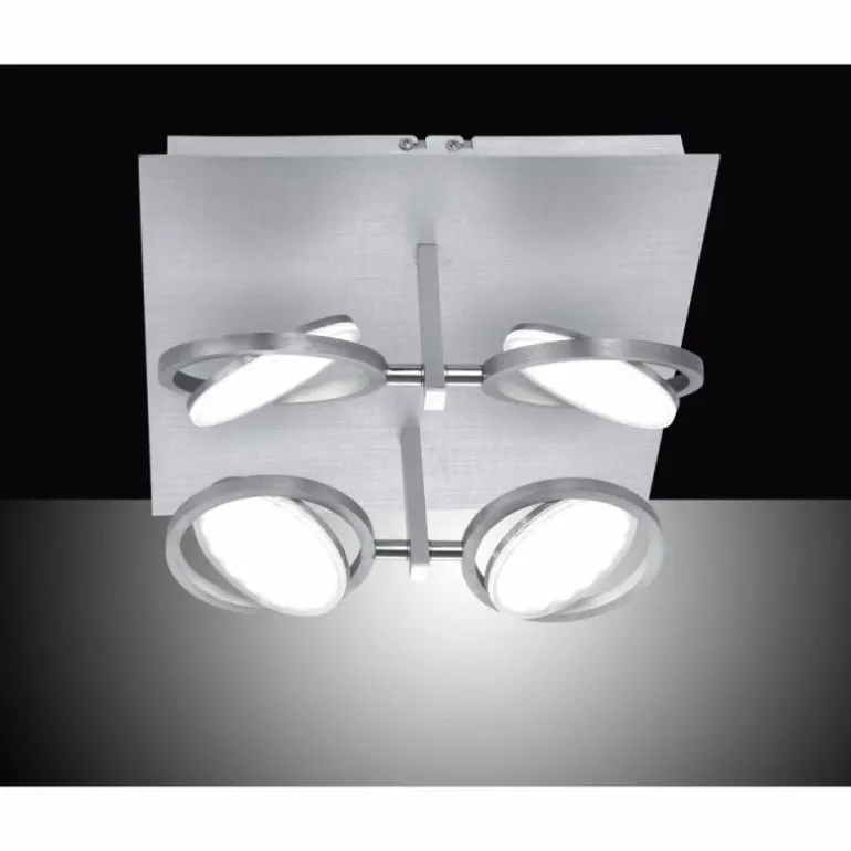 Plafonnier Paul Neuhaus Q-Orbit LED Aluminium, 4 lumières, Télécommandes
